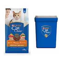 Alimento Para Gatos Cat Chow Delimix 8kg + Contenedor