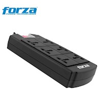 SUPRESOR DE PICOS DE 6 TOMAS FORZA  NEGRO 220V FSP-06MN