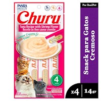 Snack Cremoso Gato Churu Atún y Camarón 1 sobre x 4 tubos