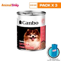 Canbo Pate Perro Adulto Optima Digestion Lta 330Gr X 3 Un