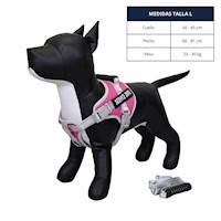 ARNÉS FUCSIA TALLA L REFLECTANTE PARA PERROS CON ASA