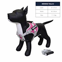 ARNÉS FUCSIA TALLA S REFLECTANTE PARA PERROS CON ASA