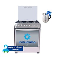 COCINA GLP INDURAMA PARMA ZAFIRO 6 HORNILLAS+HERVIDOR ELÉCTRICO 1.7LTS  HI-INX