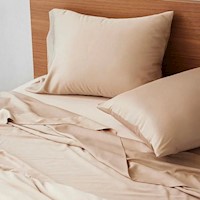 SÁBANAS 100% BAMBÚ ISATEX HOME COLOR BEIGE TAMAÑO 1.5 PLZ