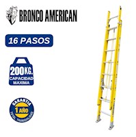 Escalera Telescopica Fibra de Vidrio 16 Pasos