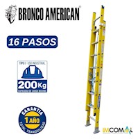 Escalera Telescopica Fibra de Vidrio 16 Pasos