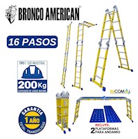 Escalera Multiposición de Fibra de Vidrio de 16 Pasos 4x4