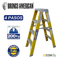 Escalera Tijera Fibra de Vidrio Profesional Doble Ascenso 4 Pasos