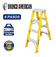 Escalera Tijera Fibra de Vidrio Profesional Doble Ascenso 4 Pasos