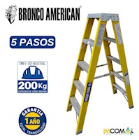 Escalera Tijera Fibra de Vidrio Profesional Doble Ascenso 5 Pasos