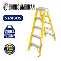 Escalera Tijera Fibra de Vidrio Profesional Doble Ascenso 5 Pasos