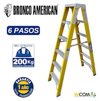 Escalera Tijera Fibra de Vidrio Profesional Doble Ascenso 6 Pasos