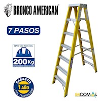 Escalera Tijera Fibra de Vidrio Profesional Doble Ascenso 7 Pasos