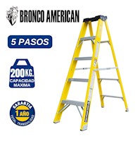 Escalera Tijera Fibra de Vidrio Profesional Simple Ascenso 5 Pasos