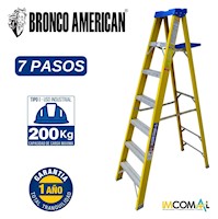 Escalera Tijera Fibra de Vidrio Profesional Simple Ascenso 7 Pasos