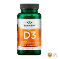 Swanson Vitamina D3 - 2000 iu alta Potencia (50mcg)-250 Caps