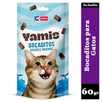 Snacks Yamis para Gato Bocaditos Sabor Marino 60 gr