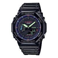Reloj G-Shock ResinaGA2100RGB-1A- Negro