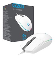 Mouse Gamer G203 RGB Lightsync Blanco