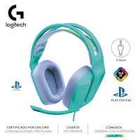 Audífono con micrófono Gamer Logitech G335 Multiplataforma Mint