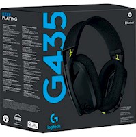 Audifonos c/ Microfono Gamer G435 Inalambrico Usb / Bluetooth Negro/Amarillo