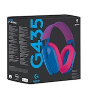 Audifonos c/ Microfono Gamer G435 Inalambrico Usb / Bluetooth Azul/Frambuesa