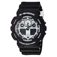 Reloj G-Shock Resina Negra con Blanco GA-100BW-1A