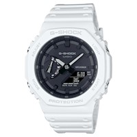 Reloj Hombre G-Shock Resina Blanco con Negro GA-2100-7A