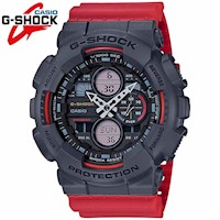 Reloj Casio G-Shock GA140-4A Digital Analógico Luz Led Resina Rojo Gris