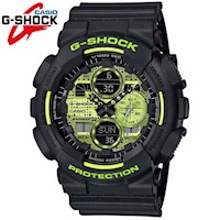 Reloj Casio G-Shock GA140DC-1A Digital Analógico Luz Led Resina Negro Dial Amarillo