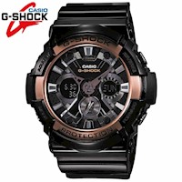 Reloj Casio G-Shock GA200RG-1A Digital Analógico Acuático Luz Automática Negro Dorado