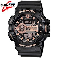 Reloj Casio G-Shock GA400GB-1A4 Para Hombre Digital Analógico Negro Oro Rosado