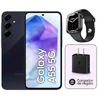 Samsung Galaxy A55 5G 256GB Azul Marino + Smartwatch + Cargador