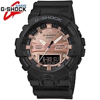 Reloj Casio G-Shock GA800MMC-1A Digital Analógico Luz Led Resina Negro Dial Oro Rosado