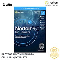 Norton 360 Gamers 50GB 3 Dispositivos 1 Año