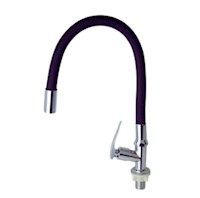 Llave Lavadero Flexible Mueble Ac. Inox. Color Negro C&A  -  Negro