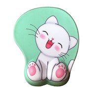 Mouse Pad 3D Almohadilla Ergonómico Reposamuñecas Antideslizante Gato