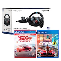 Timon Con Pedal Logitech G29 + Need For Speed Payback + The Crew 2 PS4