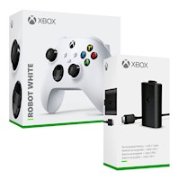 Mando Xbox Blanco Series x Wireless + Bateria Recarble