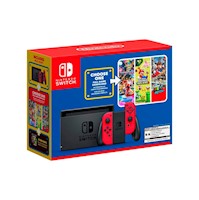 Consola Nintendo Switch 2019 Mario Bundle + 1 Juego Digital A Elección