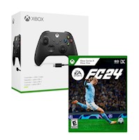 Mando Inalámbrico Xbox Series X + Cable Usb Negro + Ea Sport Fc 24