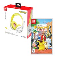 Detective Pikachu Returns + Audifono Gamer Pro Pokémon Pikachu 025
