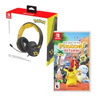 Detective Pikachu Returns + Audifono Gamer Pro Pokemon Pikachu Cool