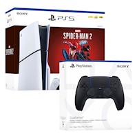 Consola Ps5 Slim Bundle Spiderman 2 + Mando Ps5 Negro