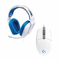 Audifono Gamer C/Microf Logitech G335 + Mouse Logitech G203 Blanco