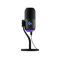 Microfono Gamer Logitech Yeti Gx Supercardioid Usb Streaming Lightsync Black