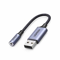 Adaptador Ugreen USB 2.0 a Audio 3.5mm 30757 Dark Gray