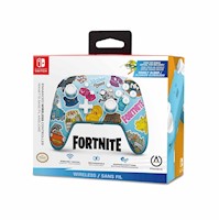 Mando Pro PowerA Wireless Nintendo Switch Fortnite Sticker Mania