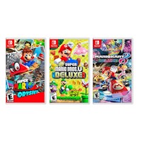 New Super Mario Bros U + Super Mario Odyssey + Mario Kart 8 Deluxe