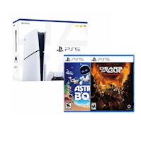 Consola Playstation 5 Slim Con Lector + Astro Bot + Gears of War Reloaded